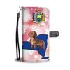 Cute Dachshund Dog Print Wallet CaseNY State