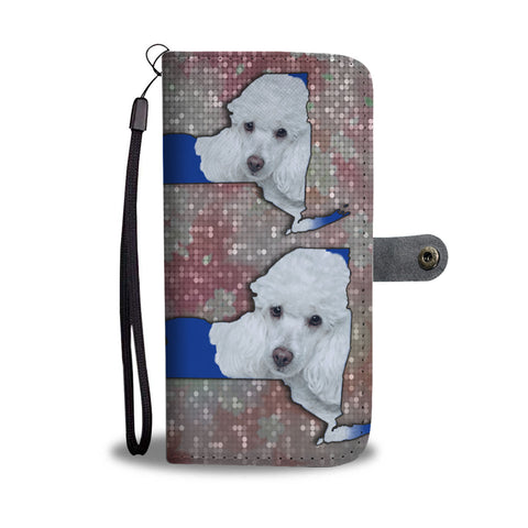 Cute Poodle Dog Print Wallet CaseNY State