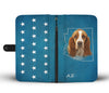Cute Basset Hound Print Wallet CaseAZ State