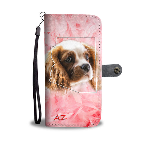 Cute Cavalier King Charles Spaniel Print Wallet CaseAZ State