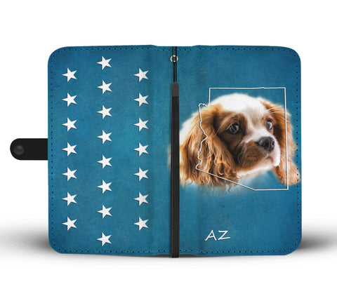 Cute Cavalier King Charles Spaniel Print Wallet CaseAZ State