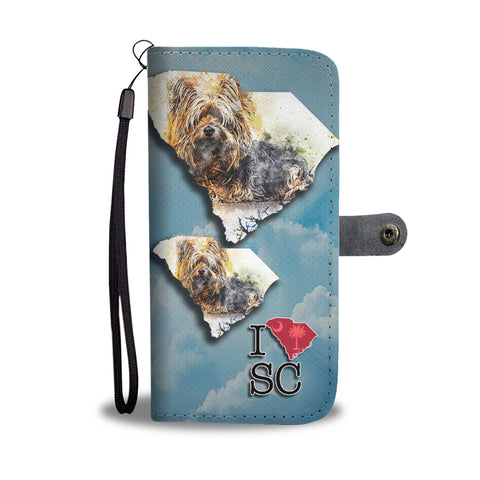 Cute Yorkie Art Print Wallet CaseSC State