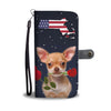 Chihuahua dog Print Wallet CaseMA State