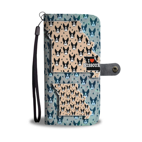 Amazing Boston Terrier Pattern Print Wallet CaseMO State