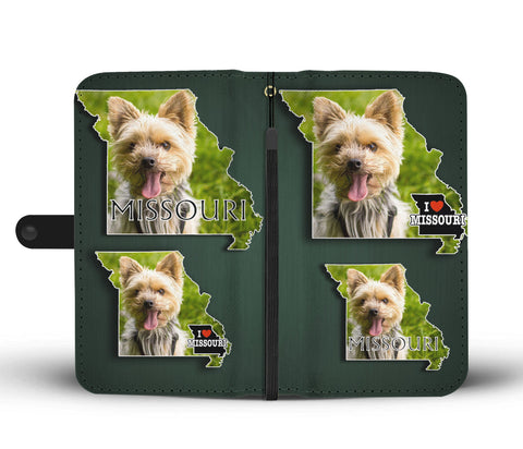 Cute Yorkie Print Wallet CaseMO State