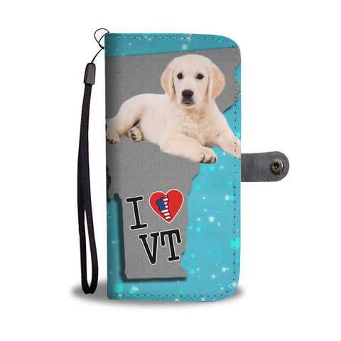 Golden Retriever Puppy Print Wallet CaseVT State