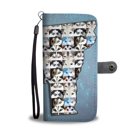 Siberian Husky Dog Eyes Print Wallet CaseVT State