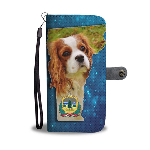 Cavalier King Charles Spaniel Dog Print Wallet CaseVT State