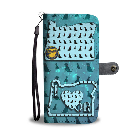Labrador Dog Pattern Print Wallet CaseOR State