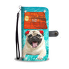 Cute Pug Dog Print Wallet CaseND State