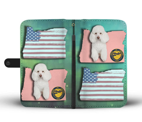Cute Poodle Dog Print Wallet CaseOR State