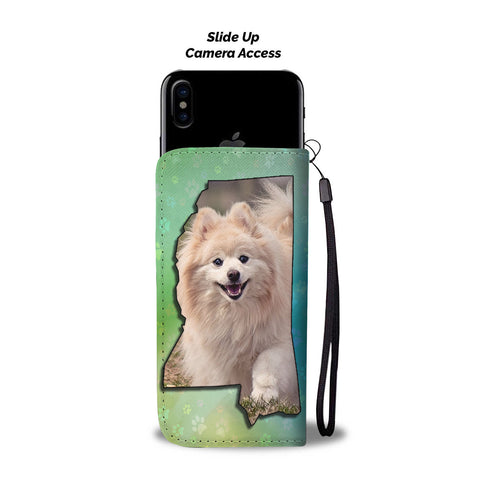 Cute Pomeranian Dog Print Wallet CaseMS State