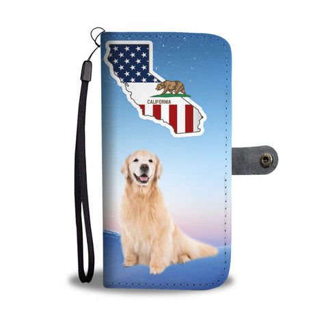 Golden Retriever Print Wallet CaseCA State