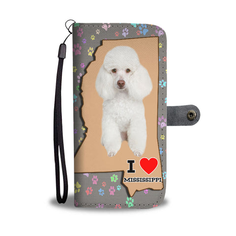 Cute Poodle Print Wallet CaseMS State