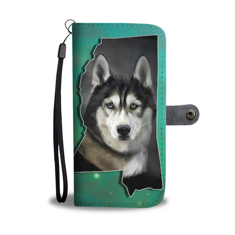 Siberian Husky Print Wallet CaseMS State