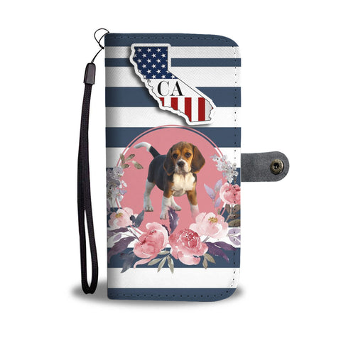 Cute Beagle Print Wallet CaseCA State