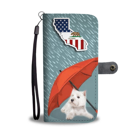 Westie Print Wallet CaseCA State