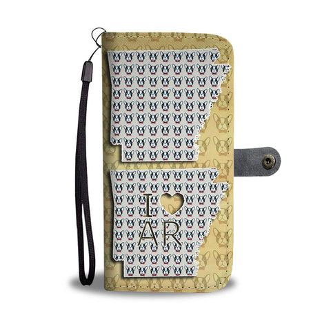 French Bulldog Pattern Print Wallet CaseAR State