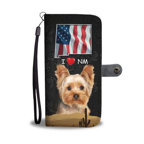Yorkshire Terrier On Black Print Wallet CaseNM State