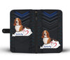 Cute Basset Hound Print Wallet CaseKY State