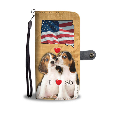 Lovely Beagle Dog Print Wallet CaseSD State