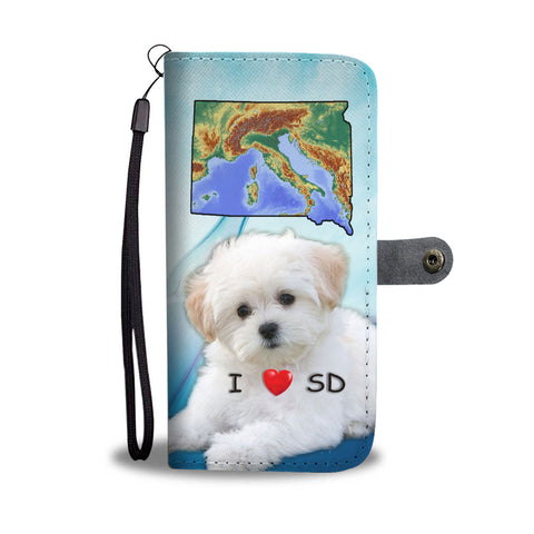 Lovely Maltese Dog Print Wallet CaseSD State