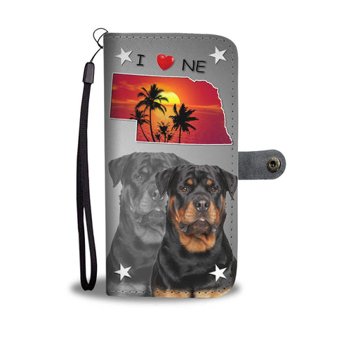 Rottweiler Dog Print Wallet CaseNE States