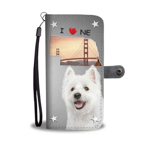 Cute Westie Print Wallet CaseNE State