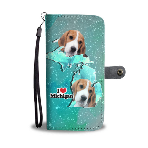 Lovely Beagle Print Wallet CaseMI State