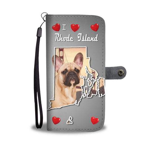 Cute French Bulldog Print Wallet CaseRI State