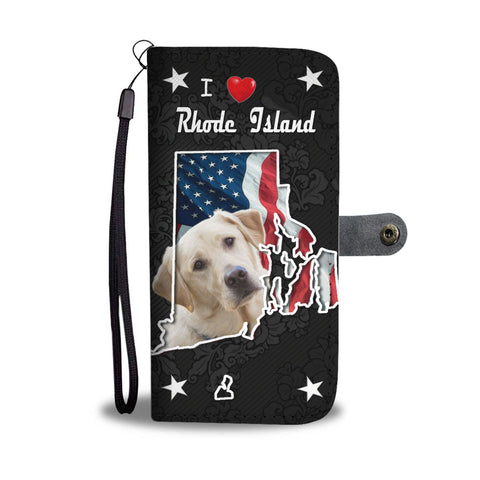 Cute Labrador Retriever Print Wallet CaseRI State