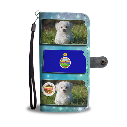 Cute Maltese Dog Print Wallet CaseKS State