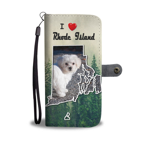 Maltese Dog Print Wallet CaseRI State