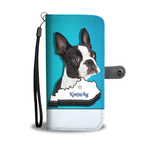 Amazing Boston Terrier 3D Print Wallet CaseKY State