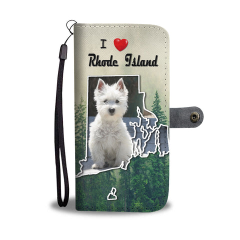 Cute Westie Print Wallet CaseRI State