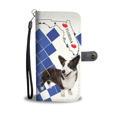 Cardigan Welsh Corgi Print Wallet CaseFL State