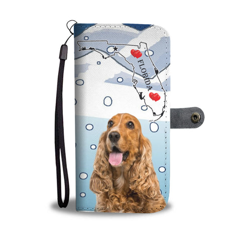 Cocker Spaniel Print Wallet CaseFL State