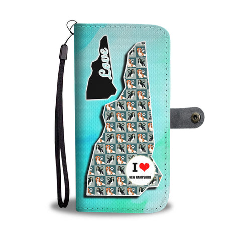 Cavalier King Charles Spaniel Dog Pattern Print Wallet CaseNH State