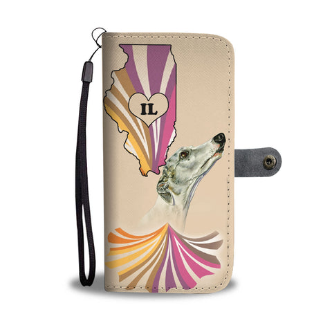 Whippet Dog Print Wallet CaseIL State