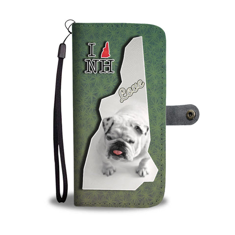 Cute Bulldog Puppy Print Wallet CaseNH State