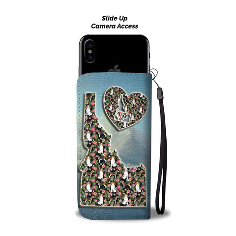 Beagle Dog Floral Print Wallet CaseID State