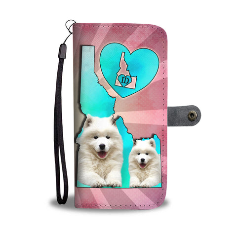 Cute Samoyed Dog Print Wallet CaseID State