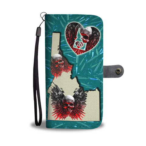 Gun And Skull Print Wallet CaseID State