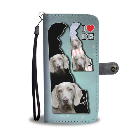 Weimaraner Dog Print Wallet CaseDE State