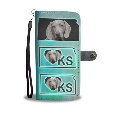 Weimaraner Dog Print Wallet CaseKS State