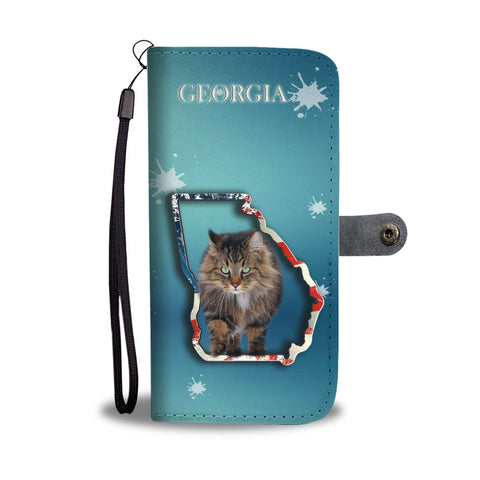 Norwegian Forest cat Print Wallet CaseGA State