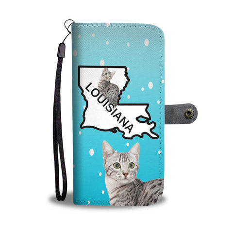 Egyptian Mau Cat Print Wallet CaseLA State
