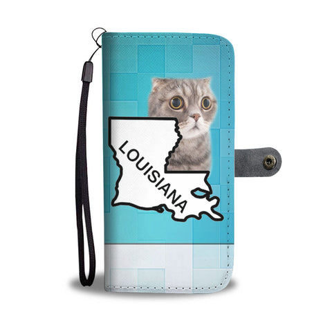 Scottish Fold Cat Print Wallet CaseLA State