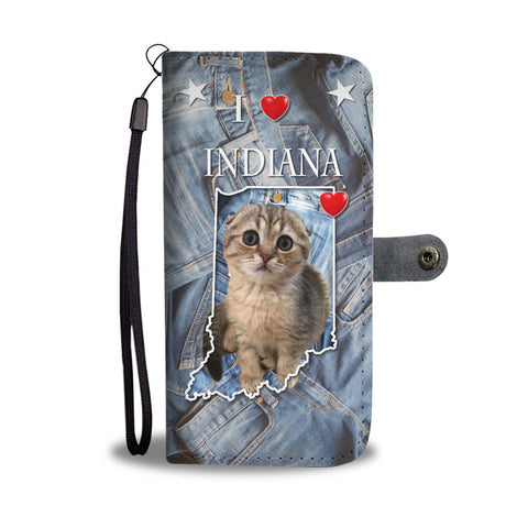 Cute Scottish Fold Cat Print Wallet CaseIN State