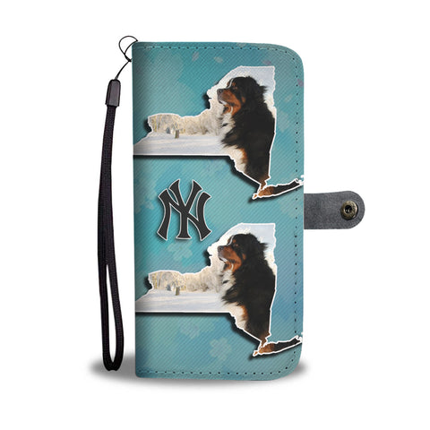 Bernese Mountain Dog Print Wallet CaseNY State